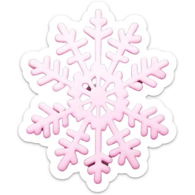 pastel pink snowflake  sticker