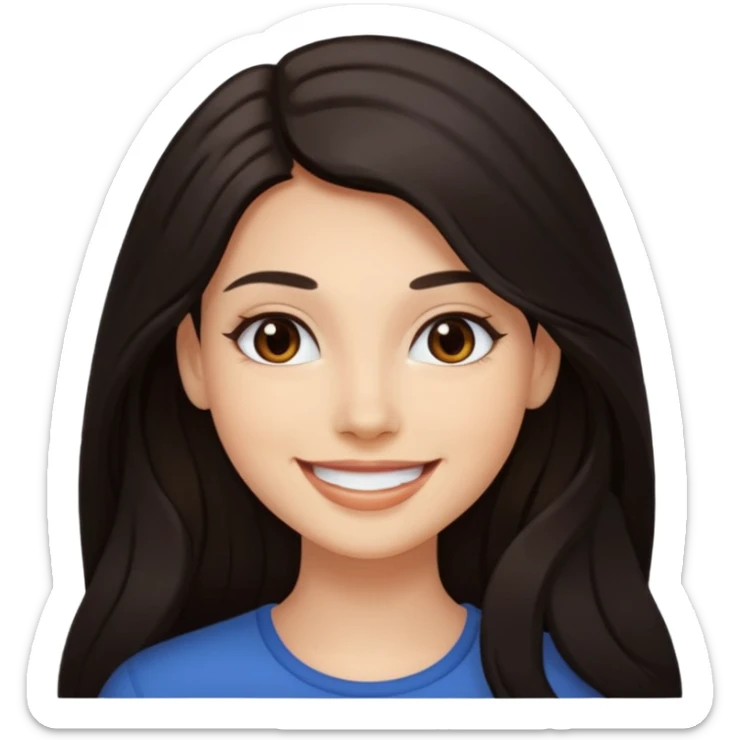 CHEVEUX UN PEU PLUS FONCER AVC DU MAQUILLAGE mais on voit pas le maquillage et elle a des cheveux long sticker