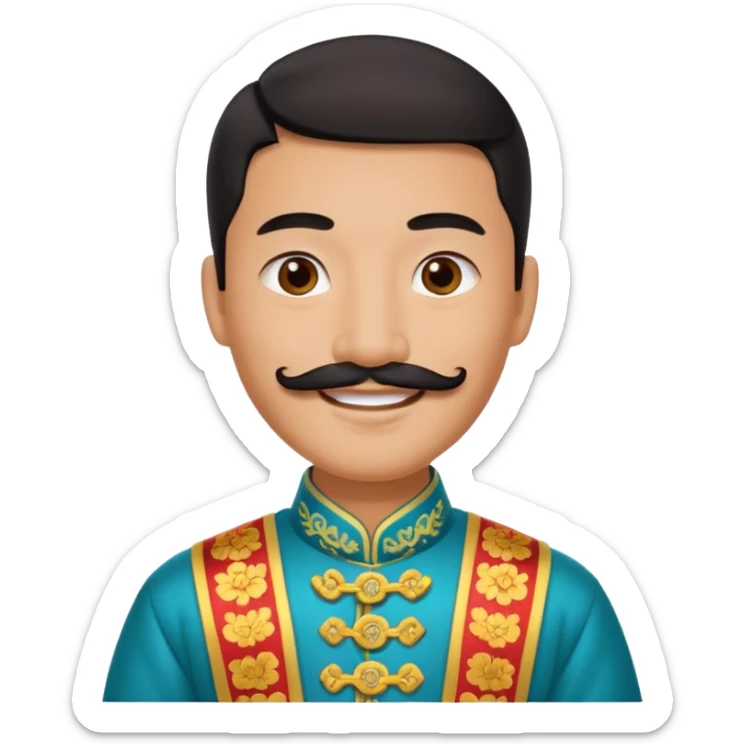 Chinese groom, traditional, culture of chinese, smiley on face. sticker