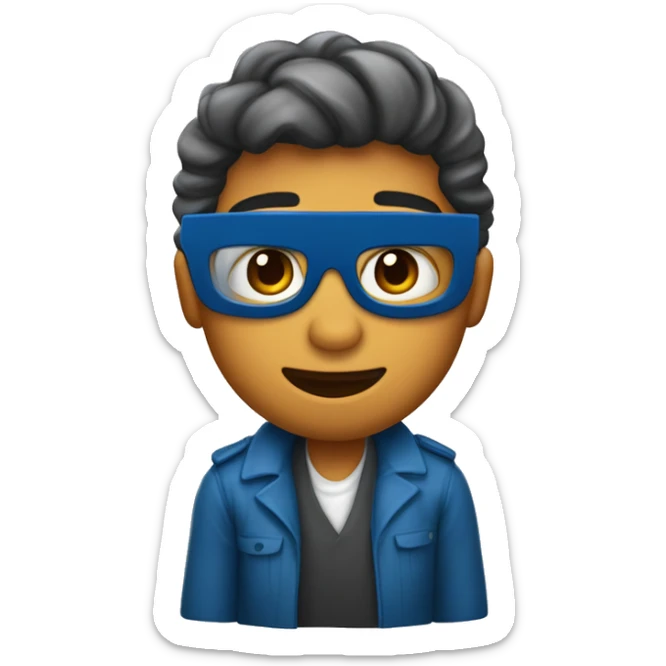 Crea un emoji de una mestra joven de 27 años que da inglés, es jefa de estudios y tiene el pelo castaño, ondulado y ojos azules sticker