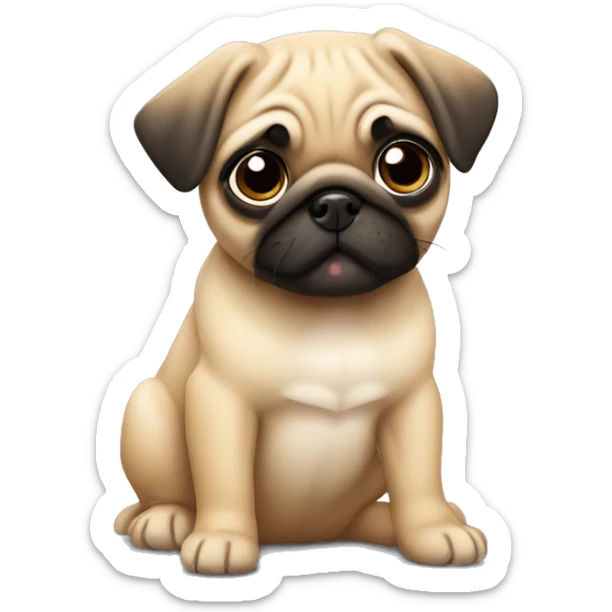 Fawn pug puppy sticker