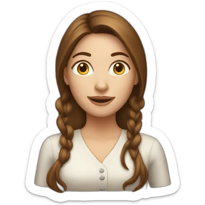 White-housewife-woman-with-long-brown-hair sticker