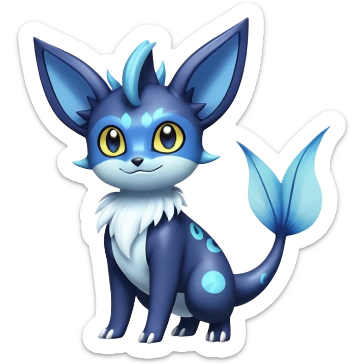 Noibat-Vaporeon-Meowstic-Umbreon-Fakémon-hybrid-creature (full body)  sticker