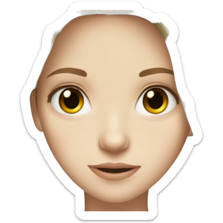 Pretty girl green eyes pale skin and long brown hair  sticker