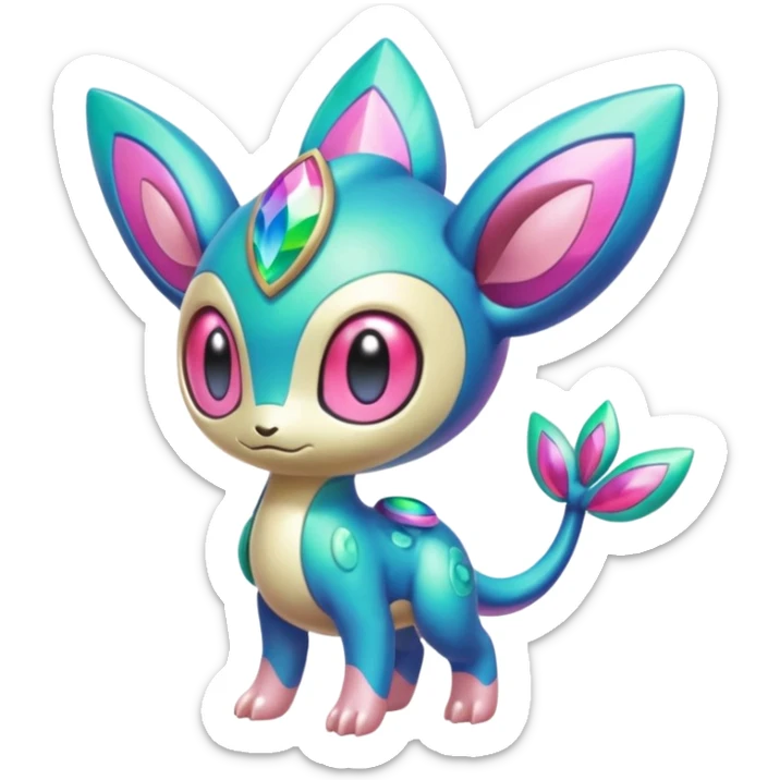Colorful Exotic Azelf-Mezprit-Uxie-Meloetta-Vernid-Trico-Kirby-Fakémon-creature-hybrid sticker