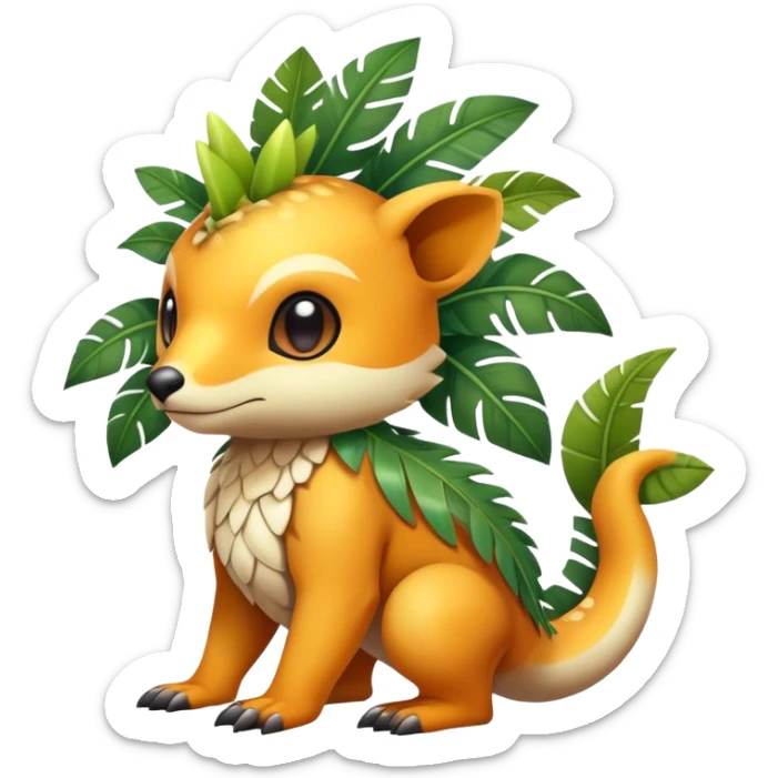 Cute cool colorful fantasy tropical animal hybrid Fakemon full body sticker