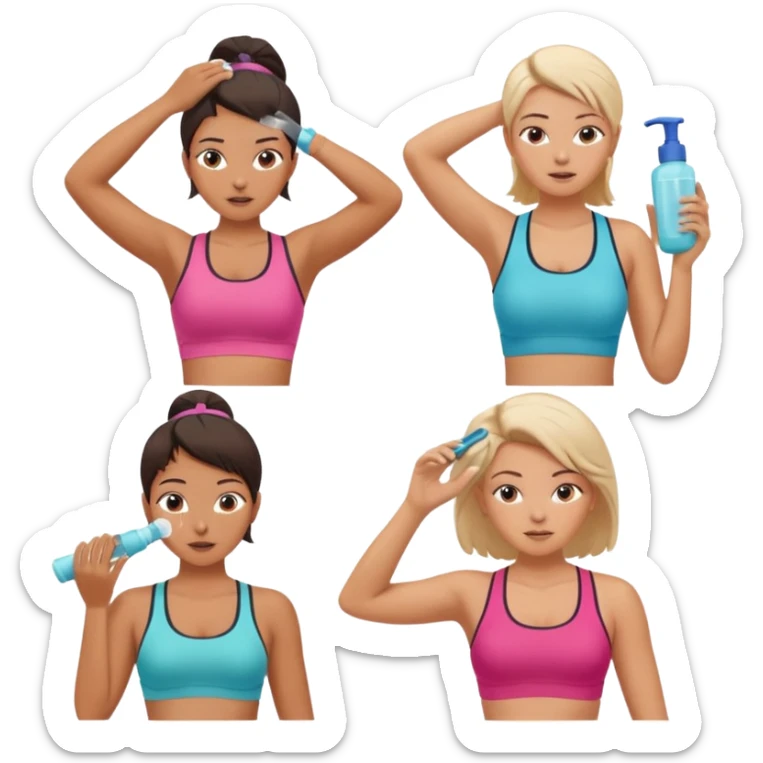 Faça ela fazendo academia, dormindo, finalizando o cabelo,se maquiando fazendo skin Care e tomando banho Premium  sticker