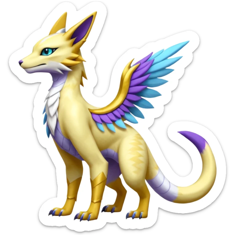 Renamon-Zeraora-Bastet-Latias-Vernid-Sergal-fusion-hybrid-creature sticker