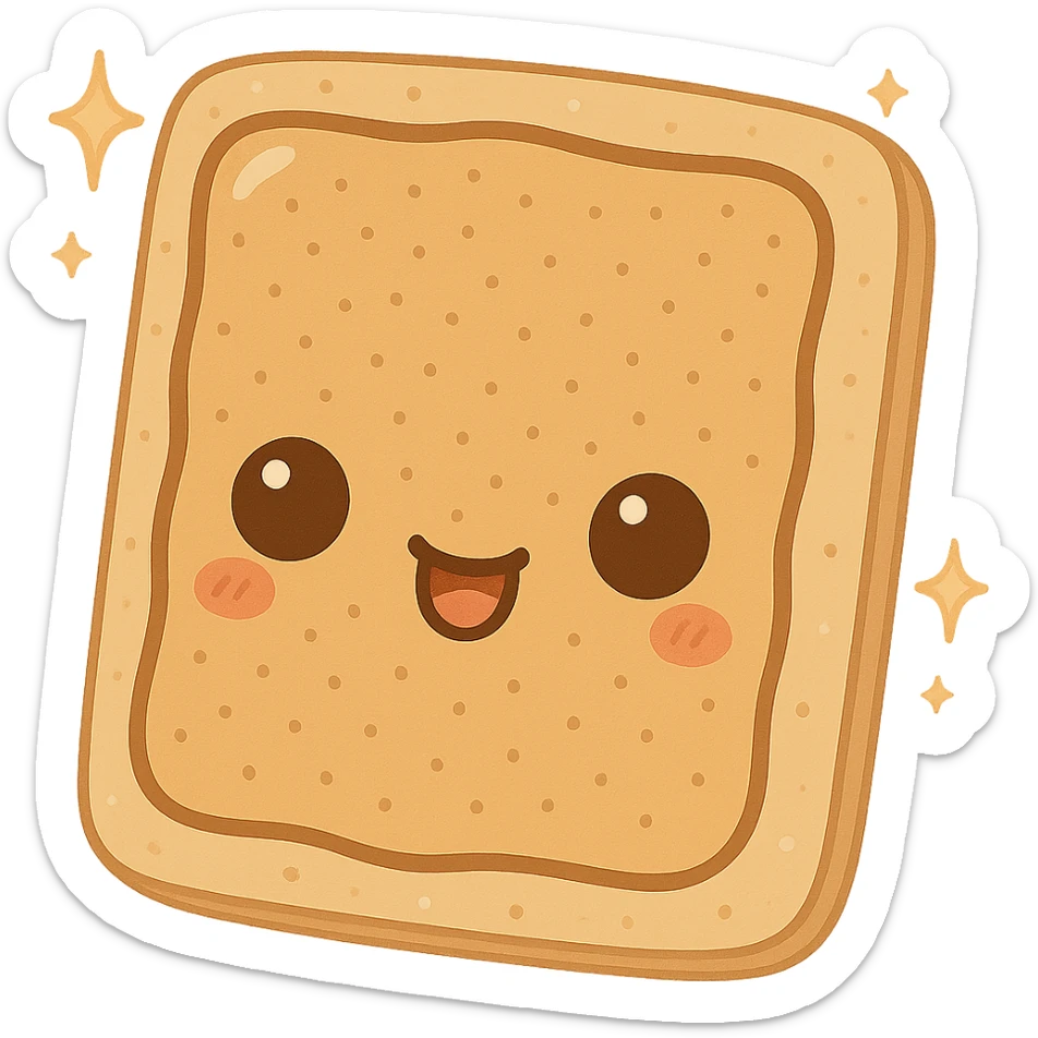 Lighten the colors of the chibi brown sugar cinnamon poptart a little bit, keeping the sparkles and transparent background. sticker