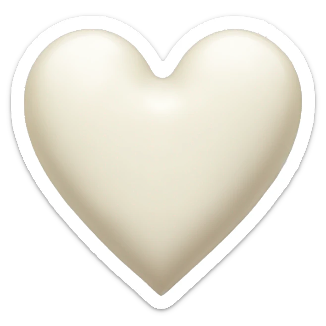 Ivory heart sticker