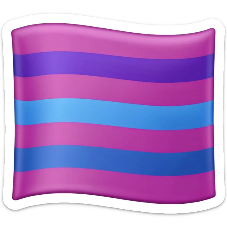 The bisexual flag (solo lleva 3 colores, magenta en la franja superior, morado en la franja central, azul en la franja inferior, 3 franjas lleva únicamente de manera horizontal) sticker