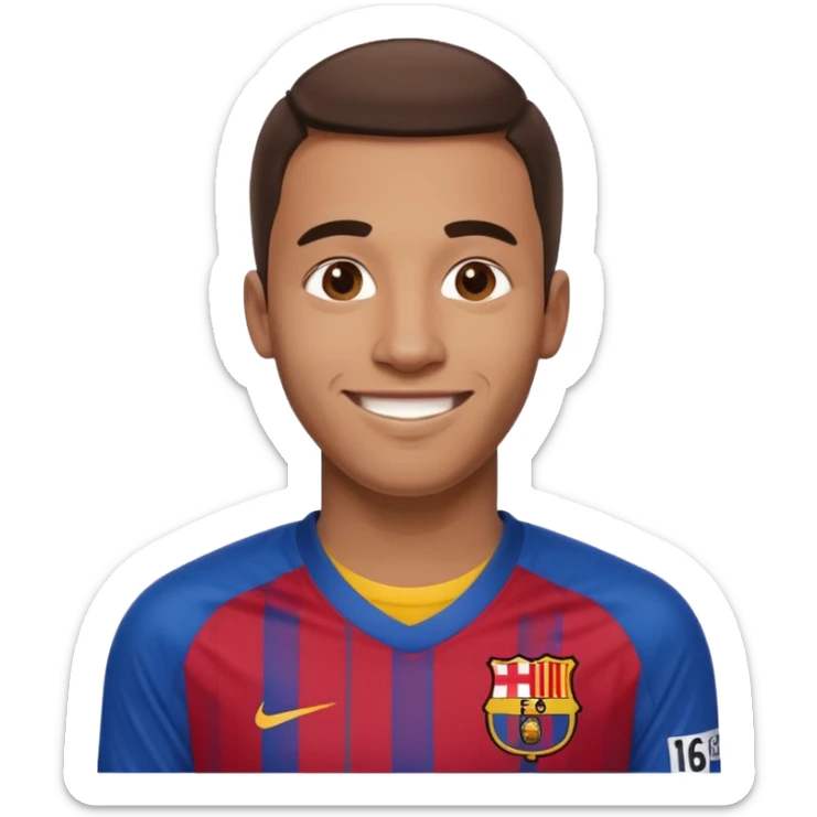 cowo pakai costum barcelona nomor punggung 16 nama irvina sticker