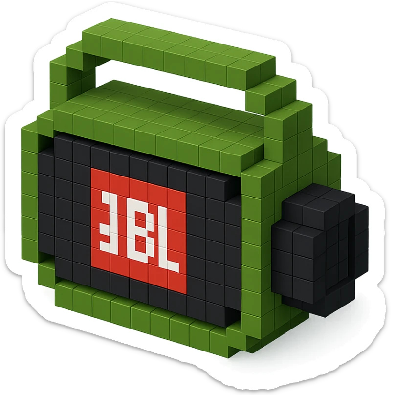 military-themed portable JBL speaker with olive green and black colors sticker