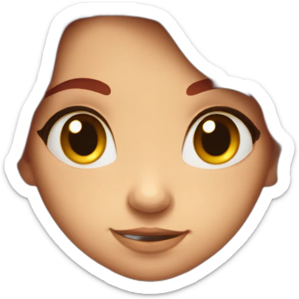 cute gamer girl with long, curly, dark red hair sticker