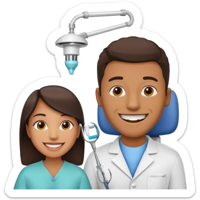 Young african-american man. Guy visiting dentist's office for prevention of the oral cavity. Man and famale doctor while checkup teeth. for Periodontics doctor emoji sticker