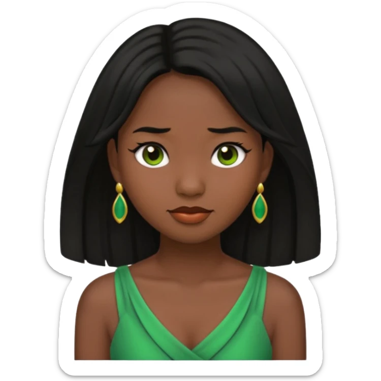 tạo cho tôi emoji công chúa tianna mặt thon da đen xinh và gần giống trong phim nhất, bỏ khuyên tai đi sticker