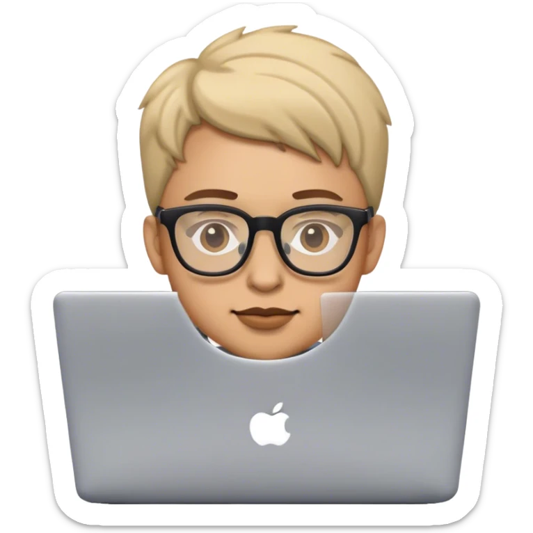 An emoji of a person with a laptop wearing glasses sticker