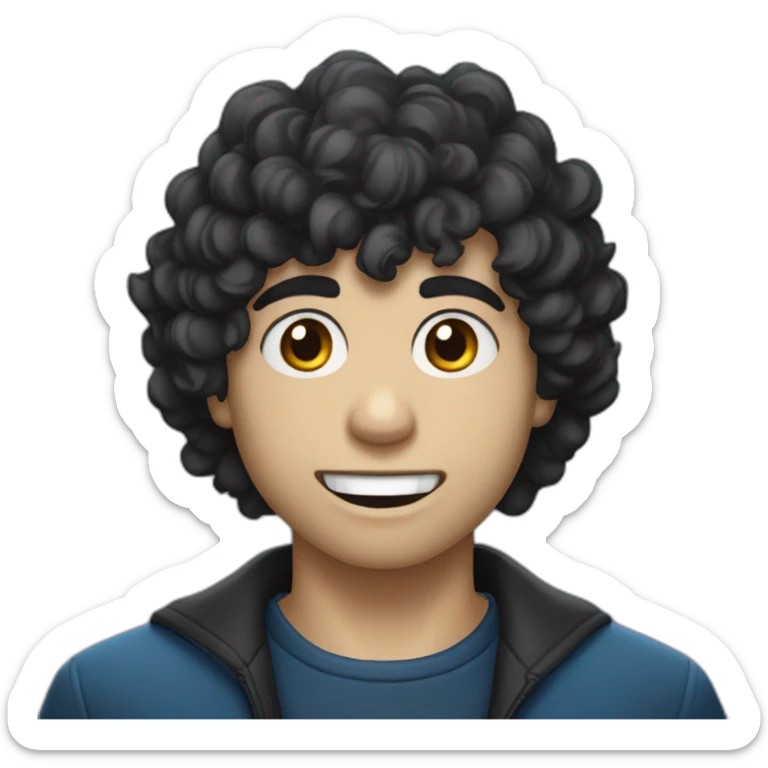 Un jeune homme noir, les cheveux bleus et qui a das dents de vampire. sticker