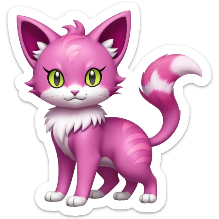 Liepard-Skitty-Delcatty-Pokémon-Fakémon-hybrid-creature (full body) sticker