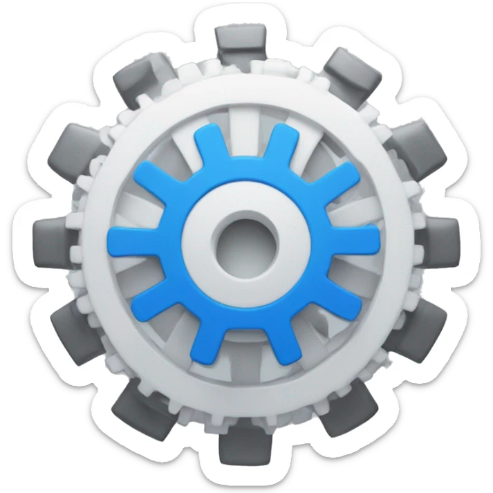 Create an emoji for the company AXIO. The emoji should have the company name "AXIO" in bold, modern letters, with a blue and white color scheme. Include a gear symbol to represent technology and innovation.
 sticker