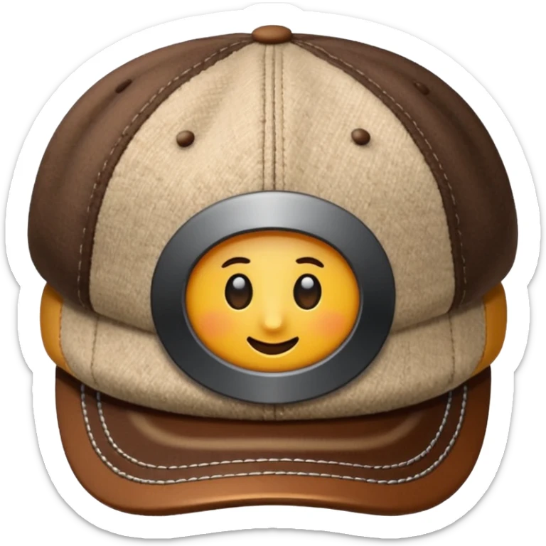 brown cap hat sticker