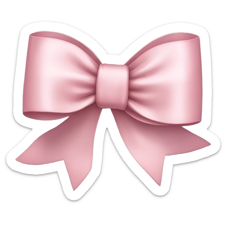 light pink ribbon bow sticker