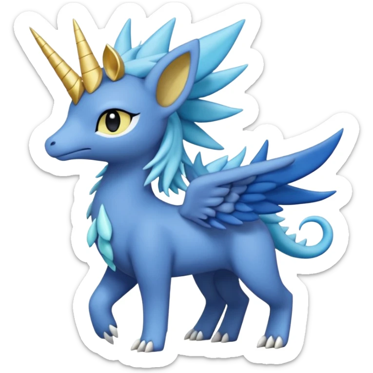 Plagg-Tikki-Spike-Trixie-Celestia-Luna-Fakémon-Pokémon-animal-hybrid-fusion-creature (full body) sticker