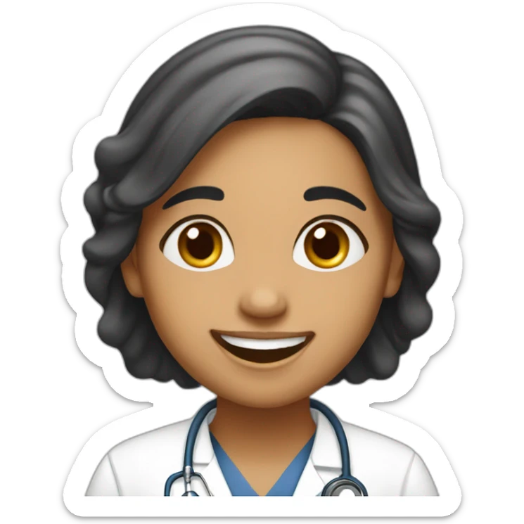 Indian Doctor Girl, fair skin,  who laughs a lot and go with the flow sticker