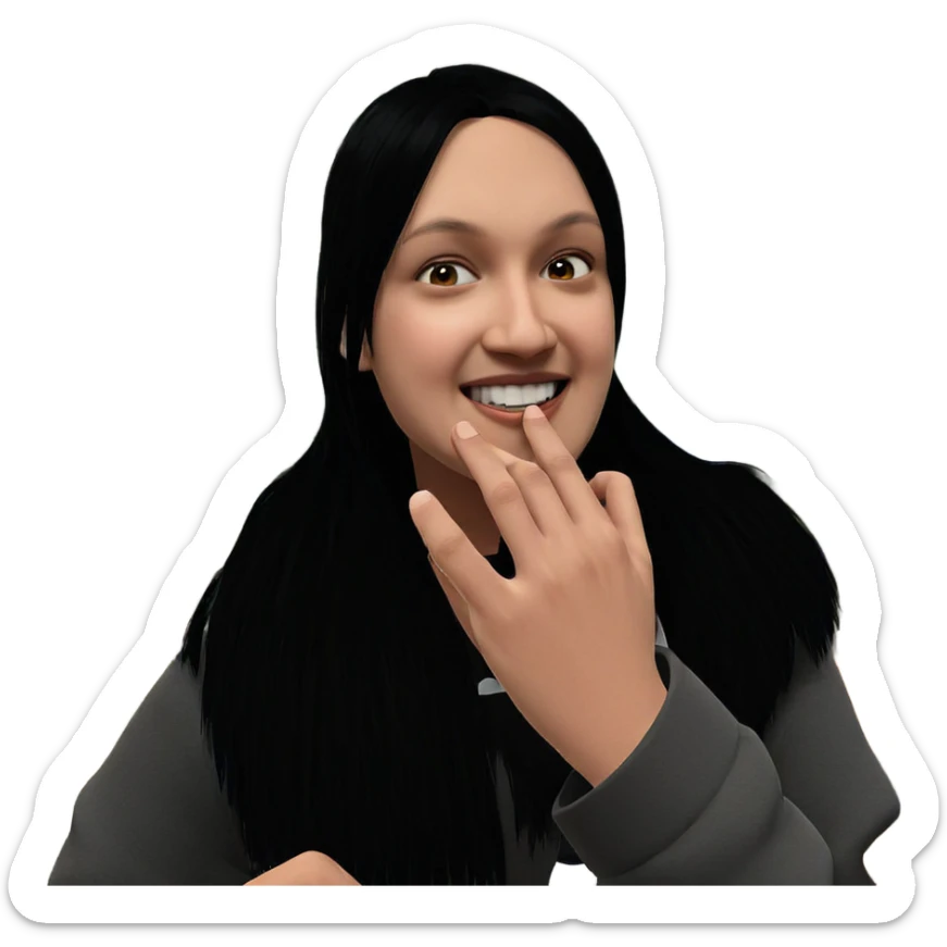 smiling boy with black hair sticker