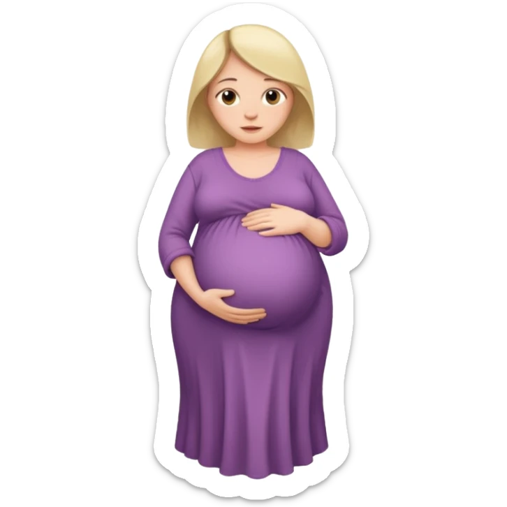very heavily pregnant overdue woman with very  very big and large belly  sticker