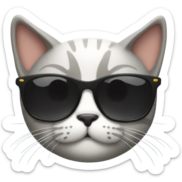 Cat with sunglasses sticker