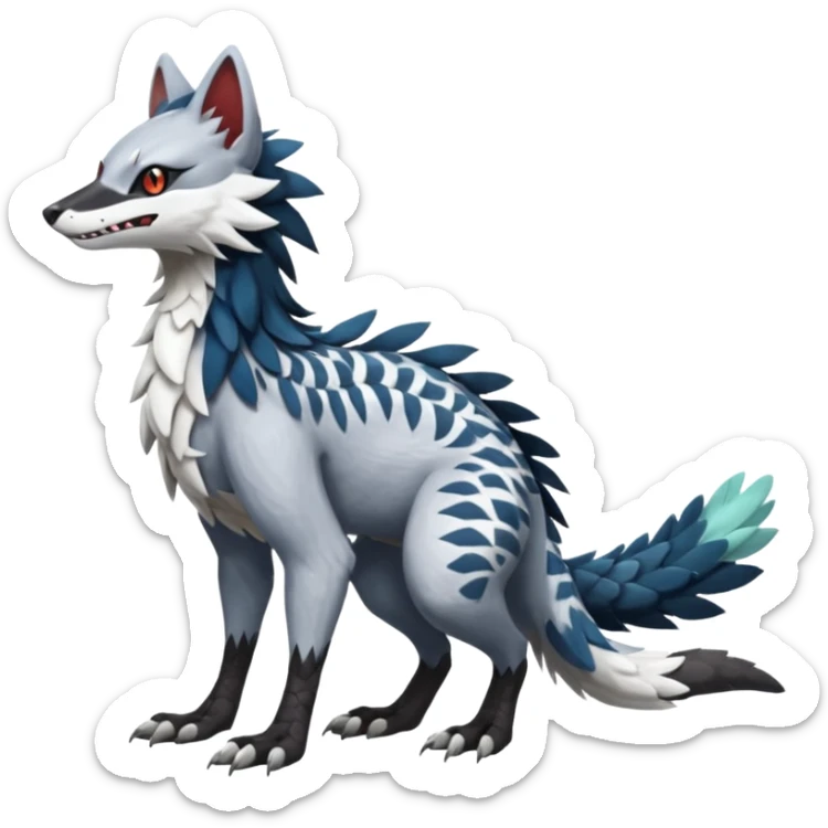 Silvally-Sergal-Nargacuga-Trico-Genet-fusion-animal-hybrid-creature, full body sticker