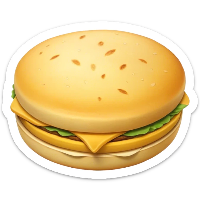 Colombian Arepa Cinematic Realistic Colombian Arepa Dish Emoji, depicted as a single, golden arepa with a crisp exterior and soft interior, rendered with lifelike textures and warm, inviting lighting. sticker