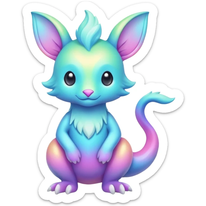 Shiny Colorful Pastel-Colored Fionbri-creature by Falvie (full body) sticker