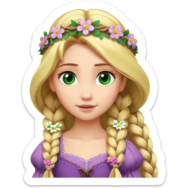 tangled disney rapunzel fair skin green eyes blonde hair  sticker