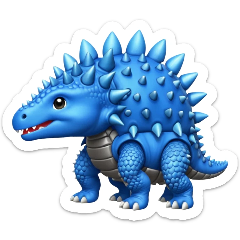 As un emoji de el dinosaurios ANQUILOSAURIO de perfil en color azul que sea bebe  sticker