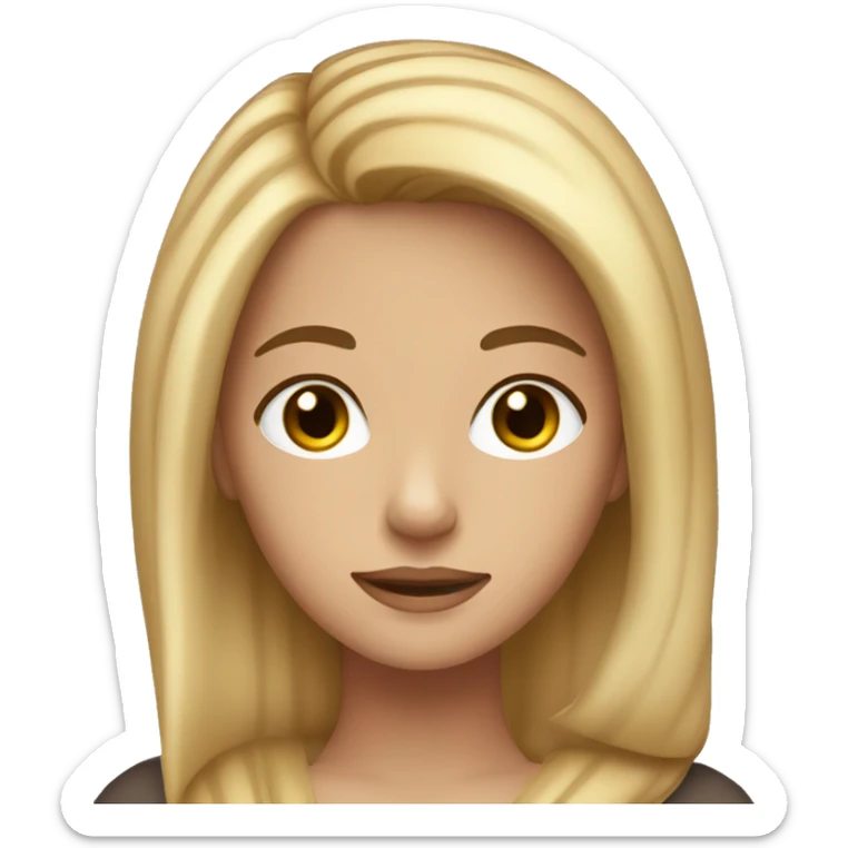 A girl white brown hair but has blonde highlights in her hair sticker