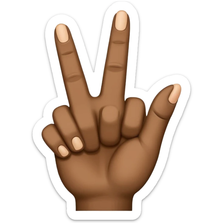 A black hand and the thumb, index and middelfinger are stretched (to say yvl) sticker
