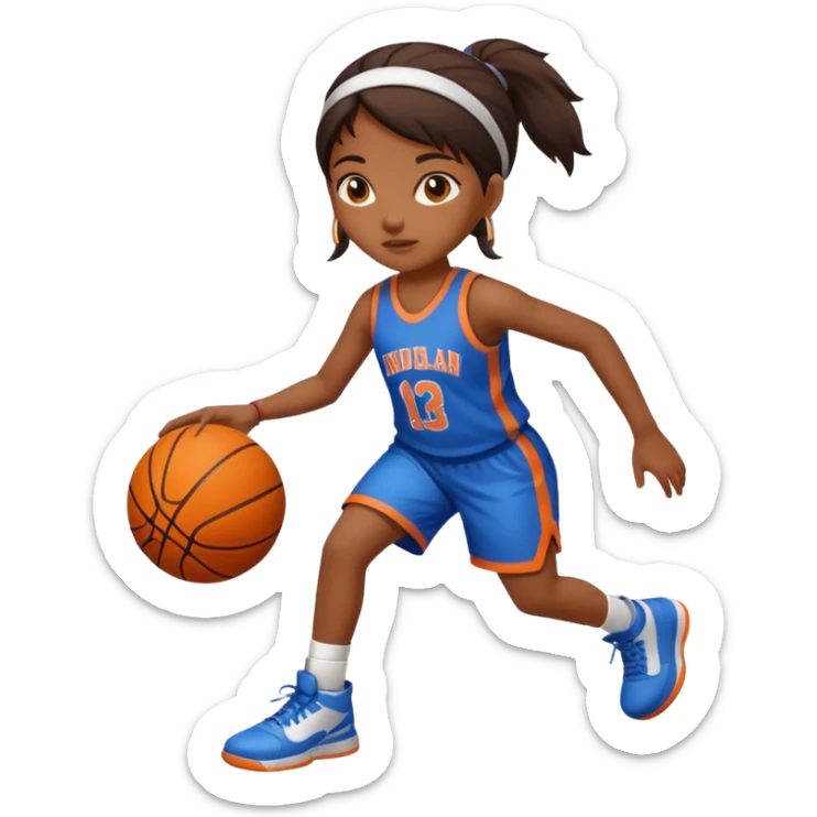 ￼a Indian girl with a basketball instead of the lower half of her body sticker
