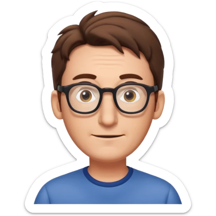 The actor of spongebob tom Kenny a guy with brown hair and glasses sticker