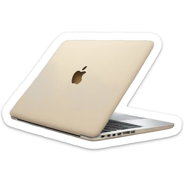 Aesthetic apple laptop in beige color that looks chic and elegant but cozy at the same time sticker