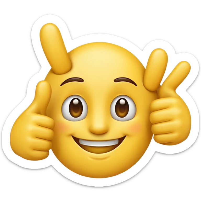 A thumbs up emoji but the fist has five fingers instead of four making a total of six fingers including the thumb sticker