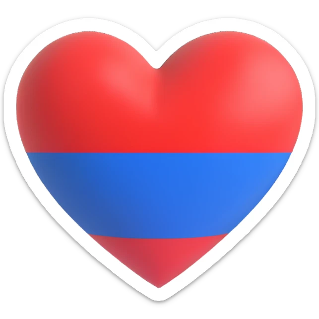 Heart painted in the colors of the Russian flag sticker