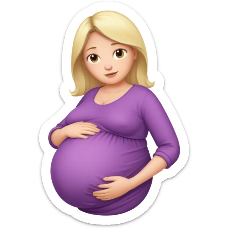 very heavily pregnant overdue woman with very  very big and large belly  sticker