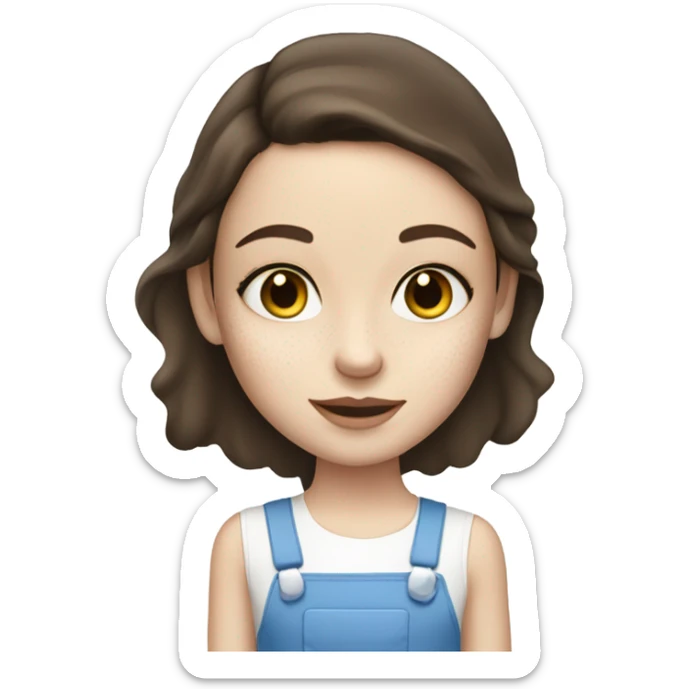 White Skin care on white freackles skin of a brunett blue eyes girl having skincare sticker