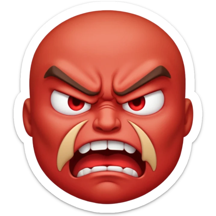 very angry and mad enraged fuming foaming at the mouth emoji  sticker