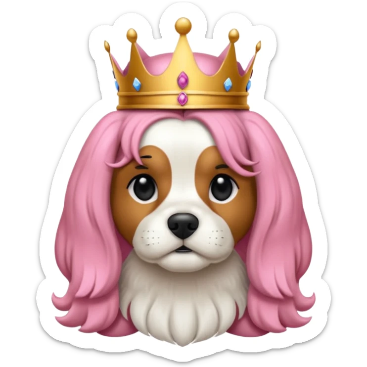 bana şaşkın suratlı yavru king charles köpek yüzü yarat, dişi köpek ve yavru olduğu belli olsun sticker