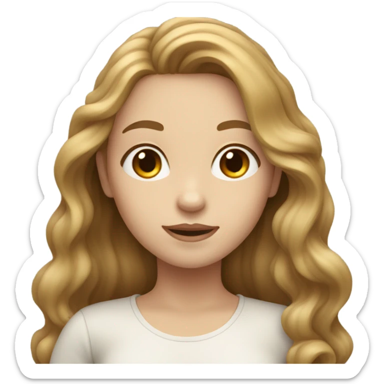 a girl with white skin long wavy light brown hair english girl sticker
