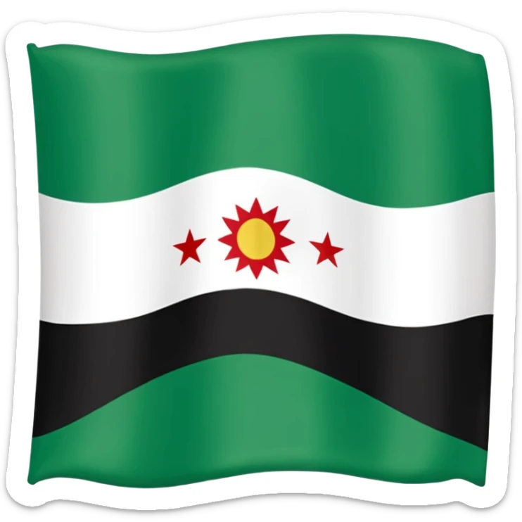 Just do a simple flag I want to put in my bio. Have u seen the panjshir flag do that it’s not in the emojis but make it exactly like the picture don’t add anything else. something on the middle search it up and make it in a shape of flag like the emojis no it’s goes like green on  sticker