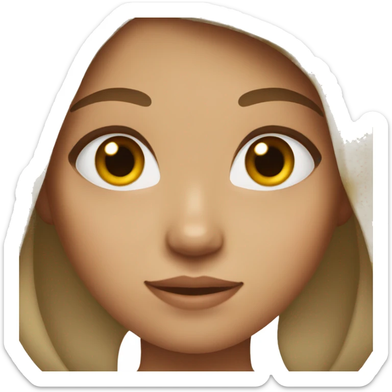 girl with light skin,freckles, brown hair, and hazel eyes sticker